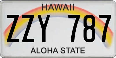 HI license plate ZZY787