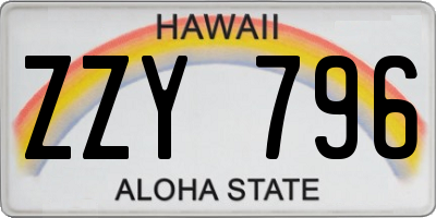 HI license plate ZZY796