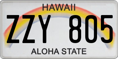 HI license plate ZZY805