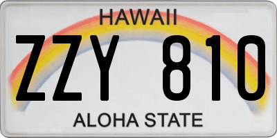 HI license plate ZZY810