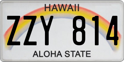HI license plate ZZY814