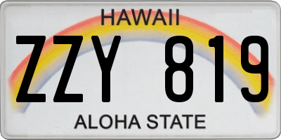 HI license plate ZZY819