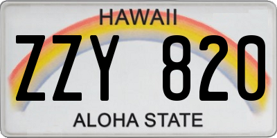 HI license plate ZZY820
