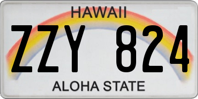HI license plate ZZY824