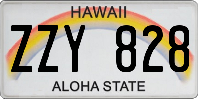 HI license plate ZZY828