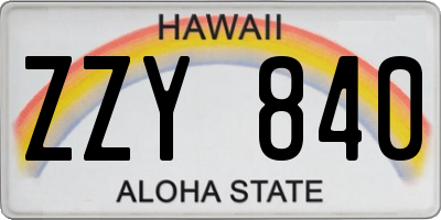 HI license plate ZZY840