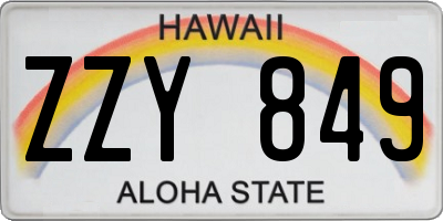 HI license plate ZZY849