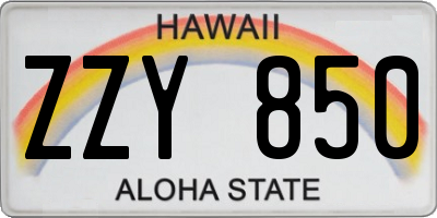 HI license plate ZZY850