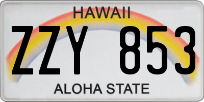 HI license plate ZZY853