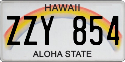 HI license plate ZZY854