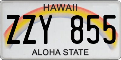 HI license plate ZZY855