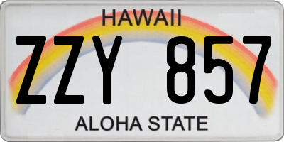 HI license plate ZZY857