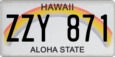 HI license plate ZZY871