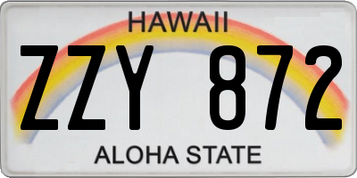 HI license plate ZZY872