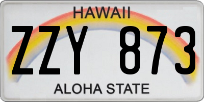 HI license plate ZZY873