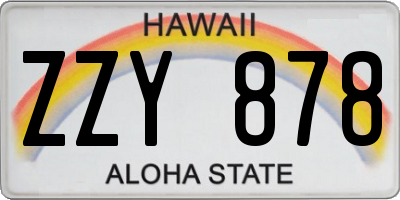 HI license plate ZZY878