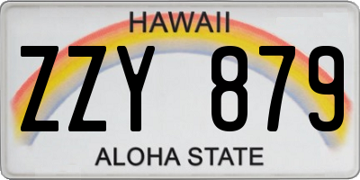 HI license plate ZZY879
