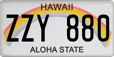 HI license plate ZZY880