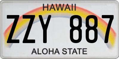 HI license plate ZZY887