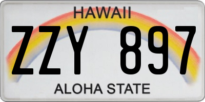 HI license plate ZZY897