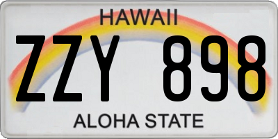 HI license plate ZZY898