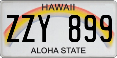 HI license plate ZZY899