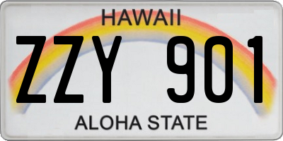 HI license plate ZZY901
