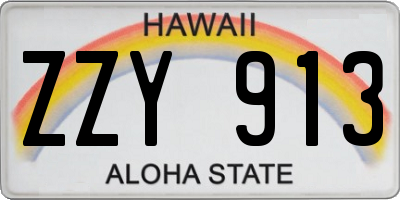 HI license plate ZZY913