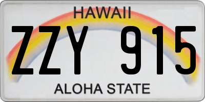 HI license plate ZZY915
