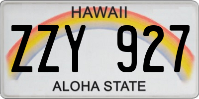 HI license plate ZZY927