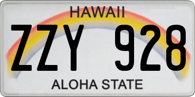 HI license plate ZZY928