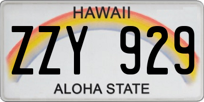 HI license plate ZZY929