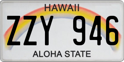 HI license plate ZZY946