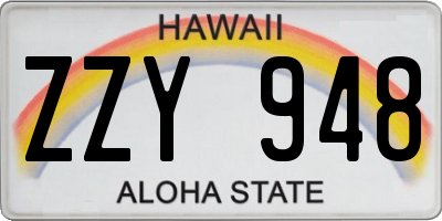 HI license plate ZZY948