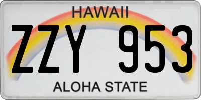 HI license plate ZZY953