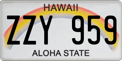 HI license plate ZZY959
