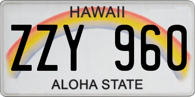 HI license plate ZZY960