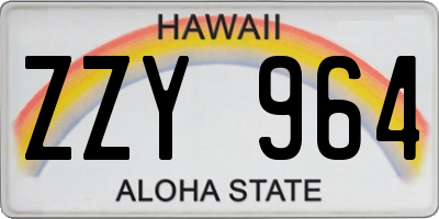 HI license plate ZZY964