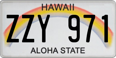 HI license plate ZZY971