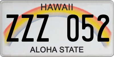 HI license plate ZZZ052