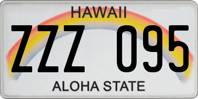 HI license plate ZZZ095