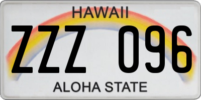 HI license plate ZZZ096