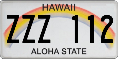 HI license plate ZZZ112