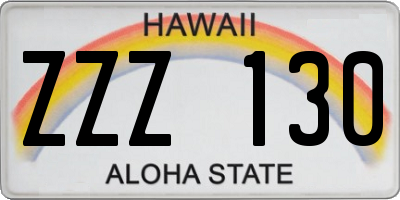 HI license plate ZZZ130