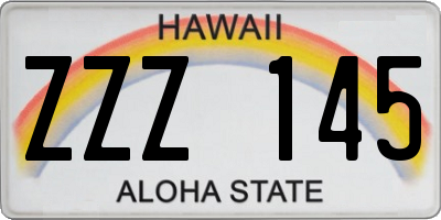 HI license plate ZZZ145