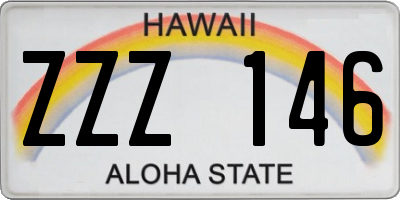 HI license plate ZZZ146