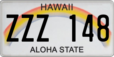 HI license plate ZZZ148