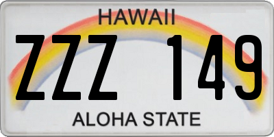 HI license plate ZZZ149