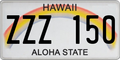 HI license plate ZZZ150