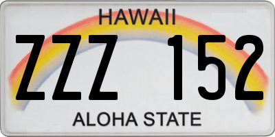 HI license plate ZZZ152